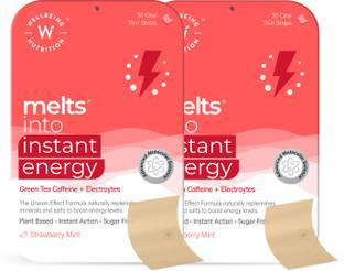 Wellbeing Nutrition Melts Instant Energy, 100% Plant Based Green Tea Caffene, Energy Boost