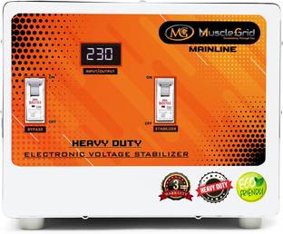 MuscleGrid India 15 KVA (130V-280V) HEAVY DUTY 12000W Copper Wired Mainline Voltage Stabilizer for Home Appliances