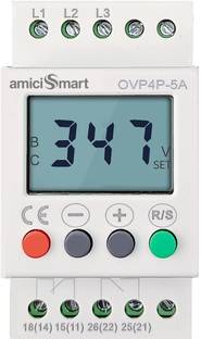 amiciSmart 3-Phase Adjustable 300-500V Over/Under Voltage Phase Balance Protection Relay Voltage Protector