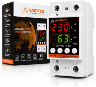 GADITES Voltage Guard with Auto Recovery 1Phase 220V, 63A Over/Under Voltage Protection voltage protec...