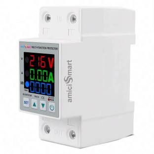 amiciSmart Over/Under Voltage, Over Current/Load Protection with Digital Energy Meter 63A, 230V DIN Ra...