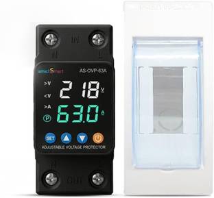 amiciSmart Auto Over/Under Voltage & Overload Protection 63A Din-Rail LED with Mount Voltage Protectio...
