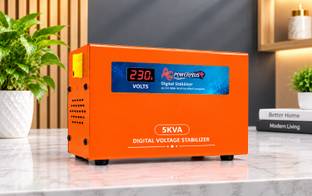 AG power plus 5 KVA Digital Voltage Stabilizer for Home | 90V–300V Wide Input Range | Heavy Duty Mainl...