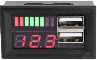 InkOcean Digital Display Dual USB LED 12V Car Voltmeter Battery Voltage Meter Tester A Digital Voltage Tester