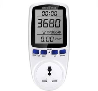 amiciSense Digital Socket Power Meter – Energy Monitor for Voltage, Amps & Frequency Test Digital Voltage Tester