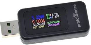 amiciSense 10-in-1 Digital USB Tester – Voltage, Current, Power, mAh, mWh, Resistance Digital Voltage Tester