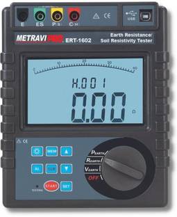 Metravi Earth Resistance & Soil Resistivity Tester for precision 4-wire, 3-wire & simple Digital Voltage Tester
