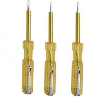 Red Champion Electrical Line Tester | Phase Tester Plus Screw Driver 3 PACK Analog Voltage Tester