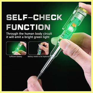 DR.GADGET Electrical Tester Pen Voltage Sensitivity Compact Pen Dual Color LED Light 3IN1 High-Brightness Intelligent - Multi-function Electrical Tester Pen Ball Peen Hammer
