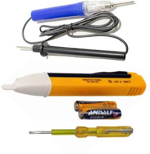 Inditrust Heavy Duty Three type Electric Tester 1pc Voltage Alert 1pc Continuity Tester and 1pc Electric Tester (Pack of 3pcs) Analog Voltage Tester