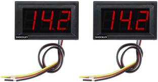 shockley Mini Digital Voltmeter 0.56" 3 Wire Digital LED Voltmeter DC 0-100V (2 Piece) Voltmeter