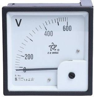 CKINDIA 96mm 600V Voltmeter Fitted with Brass Nut and Volt Voltmeter