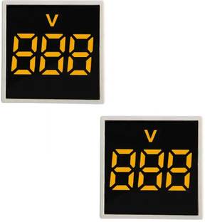 DECENT AIR SYSTEM AD16-22DSV 2Pcs Digital LED Display AC 60-500V Yellow Voltmeter