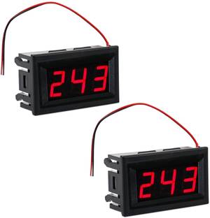 shockley AC 70V-500V Mini Digital Voltmeter 2-Wire RED Display Panel Meter (2 Piece) Voltmeter