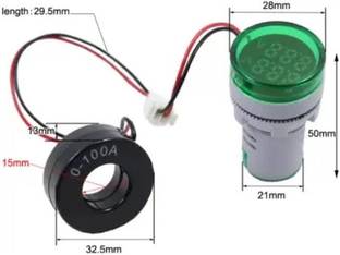 HASTECH DIGITAL VOLT AND AMPERE METER 100A GREEN COLOR Ammeter
