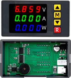 amiciSense DC Energy Meter 3 in 1, 0-100V 10A 1000W Power Meter with Multi-Colour Digital Display Voltmeter