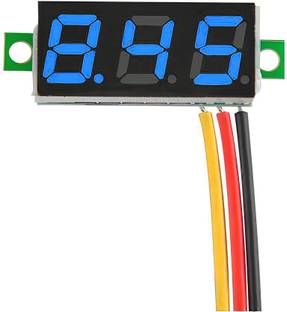 shockley BLUE 3 Wire Calibratable 0-100V 0.28" Mini DC Voltmeter LED Display (1 Pc) Voltmeter