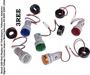 3REE Z Round LED Dual Display AC Volt-Ampere, Voltmeter Voltmeter
