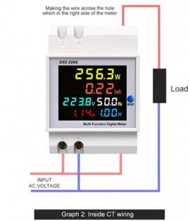 electrolight High Quality D52-2066 DIN-rail multi-function 220VAC 100AMP Digital meter. Voltmeter