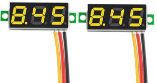 shockley YELLOW 3 Wire Calibratable 0-100V 0.28" Mini DC Voltmeter LED Display (2 Pc) Voltmeter