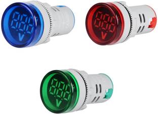 VENDOZ Voltage Meter LED Display Digital Volt Indicator Combo, (1 Set of RGB) Voltmeter