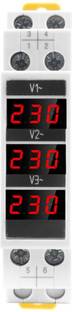 amiciSense 3-Phase Voltmeter, AC 80~500V Mini Voltage Tester with 3 LED Display Voltmeter