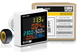 Euro Controls EMT-PMF Indicator type 6 in 1 AC 50-300V 100A Amp,Frequency,PF,kwH,Watt Voltmeter