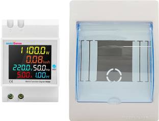 amiciSense 100A Energy Meter, 6 in 1 Voltage Monitoring Device with Weather-Proof Mount Voltmeter