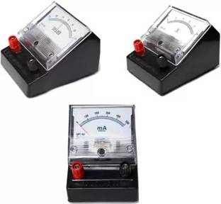 RLK Enterprises analog dc Voltmeter 10 volt + Ammeter 500 ma + Galvanometer 30-0-30 Voltmeter Voltmeter