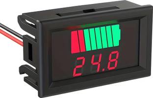 Robo Ocean [Pack of 1] Car Battery Charge Level Indicator (12V-72V) LED Display Voltmeter