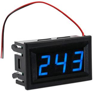 shockley AC 70V-500V Mini Digital Voltmeter 2-Wire BLUE Display Panel Meter (1 Pc) Voltmeter