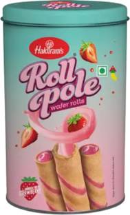 Haldiram's Haldiram Roll Pole Strawberry Wafer Rolls Pack of 150 X 1 Tin Wafer Rolls