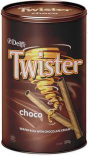 Delfi Twister Chocolate Wafer Roll with Chocolate Cream Wafer Rolls