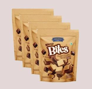 Dingwani Foods Chocolate Cream Filled Wafer Cubes, Sandwich Biscuits | Pack of 4 Wafers