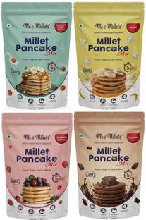 ME & MILLETS Millets Pancake-Pack of 4(Caramel and Vanilla,Banana,Raspberry,Chocolate) Waffles