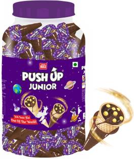HUGS Push up the cone Junior Chocolate Wafer Cones | Chocolate Snacks (125 pcs) Wafers