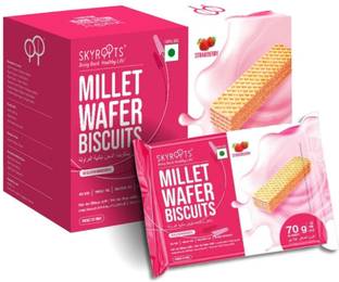 SKYROOTS Millet Wafer Biscuits Strawberry Wafers