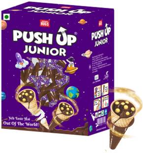 HUGS Push up the cone Junior Chocolate Wafer Cones Box (125 pcs) Chocolaty & Crunchy Wafers