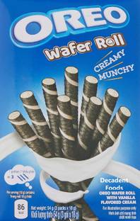 Decadent Foods Oreo Wafer Roll with Vanilla Flavor Cream | Wafer Rolls