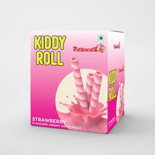 Pickwick Kiddy Roll, Strawberry Flavored Wafer Roll - 240 gm (10g x 24pcs) Wafer Rolls