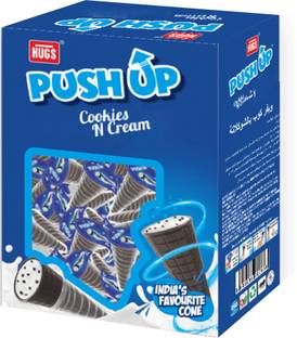 HUGS Push up the Cone Cookies & Cream Wafer Cone | Tasty Snacks (30 pcs) Wafers