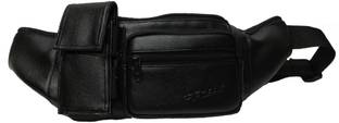 F Gear Potent Art Leather Black Adjustable Strap Waist Bag