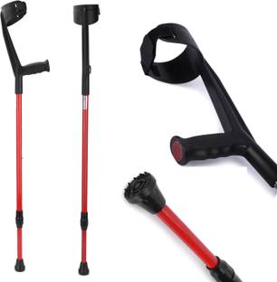 IWALK Red Elbow Crutch - Universal (Adjustable) Walking Stick
