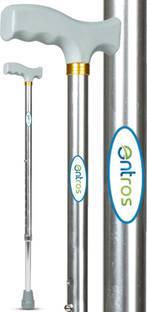 Entros Premium Hight Adjustable Aluminum Single L-Shaped Folding Walking Stick - KL920L (Silver) Walking Stick
