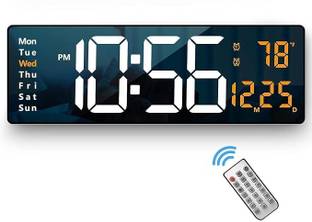 AQUARIUSSTORE Digital White Orange Clock