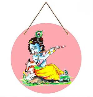 bareth brothers Bal Krishna Flute Wall Hanging – Devotional Art for Home Décor