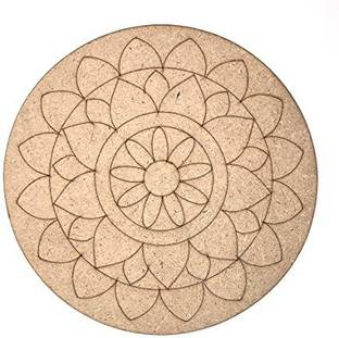 ADIKALA Engraved Mandala MDF Base for DIY | 8.INCH_ Pack of 6
