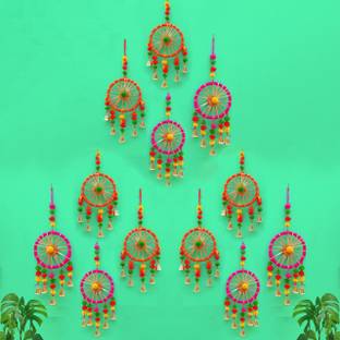 CraftVatika Handmade Wall Hanging Decorative Items for Diwali Home Wedding Function Pack of 12