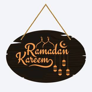 Home Delight Ramadan Kareem Decor Eid Mubarak Wooden Wall Hanging Home Decoration, Gift Items