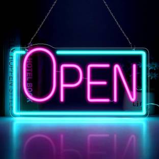 GG Decore Neon Open Signs for Business, 14''x 7'' Super Bright LED Open Sign Board
